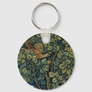 William Morris Pheasant Bird Tree Woodland Key Ring