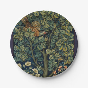 William Morris Pheasant Bird Tree Woodland Paper Plate