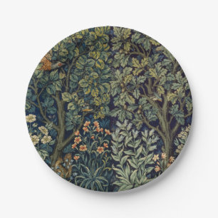 William Morris Pheasant Bird Tree Woodland Paper Plate