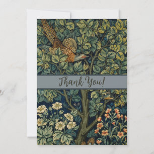 William Morris Pheasant Bird Tree Woodland Thank You Card