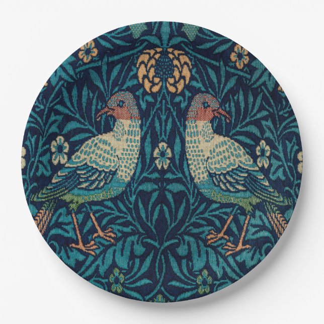 William Morris Pheasants Paper Plate (Front)