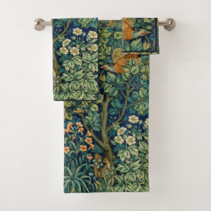 William * Morris Phesant Bird Vintage Forest Bath Towel Set