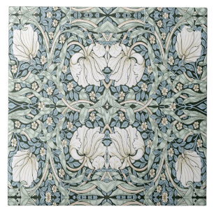 William Morris Pimpernel Blue Intricate Pattern Ceramic Tile