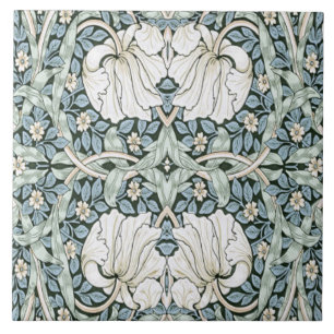 William Morris Pimpernel Blue Intricate Pattern  Ceramic Tile