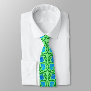 William Morris Pimpernel, Blue & Lime Green Tie