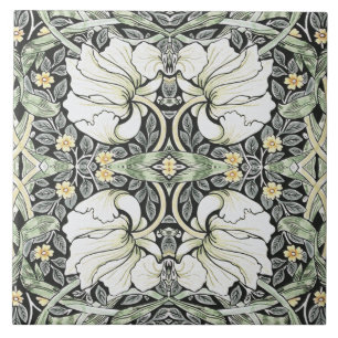 William Morris Pimpernel Blue Seamless Pattern Ceramic Tile