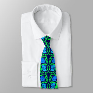 William Morris Pimpernel, Cobalt Blue and Green Tie