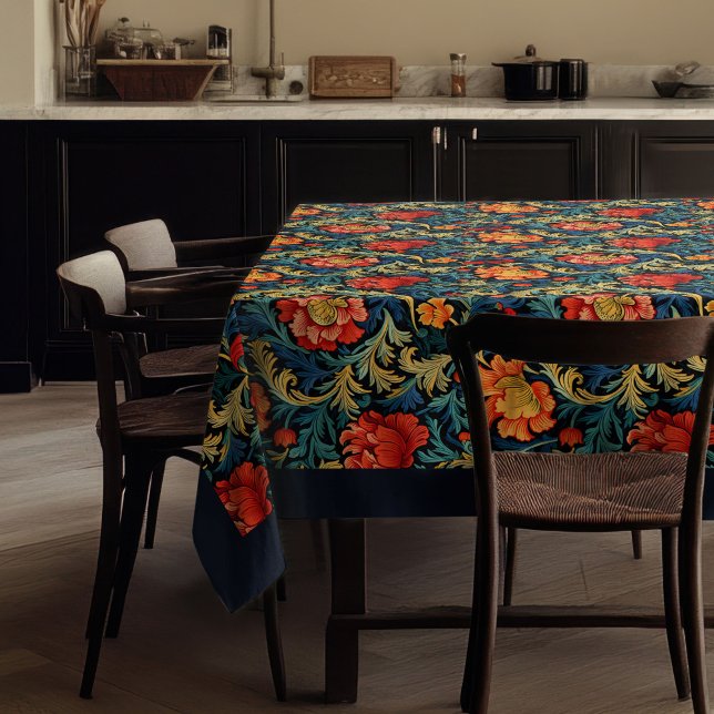 William Morris Pimpernel colourful vibrant colours Tablecloth (William Morris Pimpernel colorful vibrant colors Tablecloth)