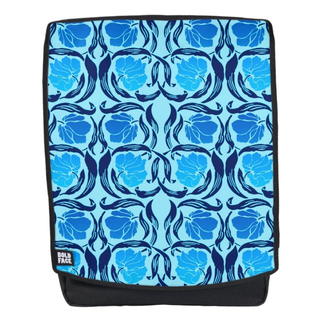 William Morris Pimpernel, Denim & Light Blue Backpack (Front)
