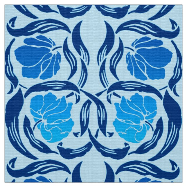 William Morris Pimpernel, Denim & Light Blue Fabric (Swatch)