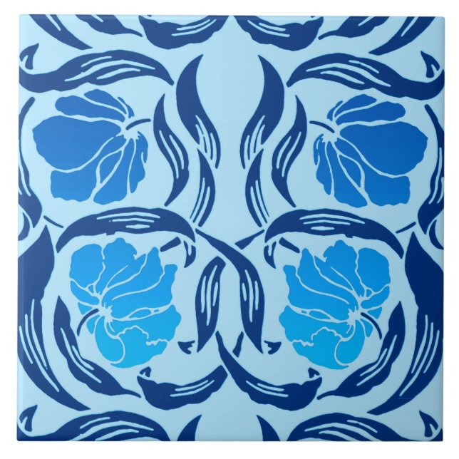 William Morris Pimpernel, Denim & Light Blue Tile (Front)