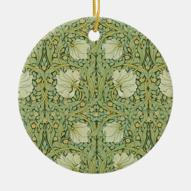 William Morris Pimpernel Floral Blue Wallpaper Ceramic Ornament | Zazzle