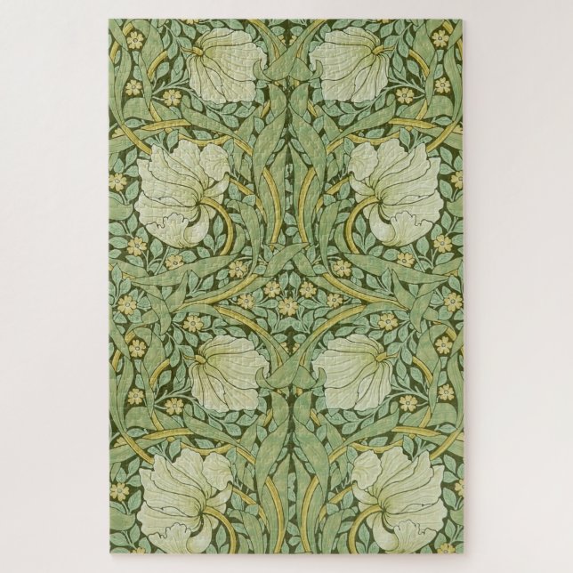 William Morris Pimpernel Floral Blue Wallpaper Jigsaw Puzzle (Vertical)