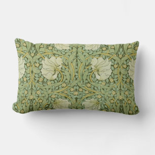 William Morris Pimpernel Floral Blue Wallpaper Lumbar Cushion