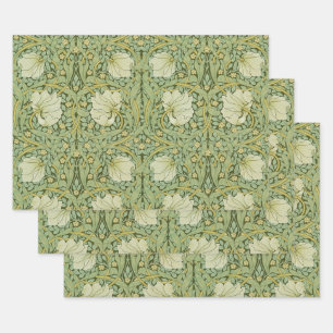 William Morris Pimpernel Floral Blue Wallpaper Wrapping Paper Sheet