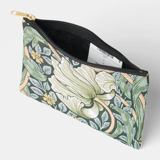 William Morris Pimpernel Floral Wallpaper Accessory Pouch (Open)
