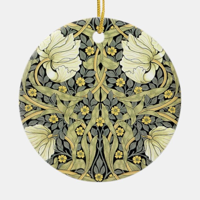 William Morris Pimpernel Floral Wallpaper Ceramic Ornament (Front)