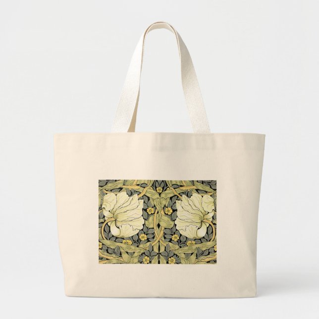 William Morris Pimpernel Floral Wallpaper Large Tote Bag (Front)