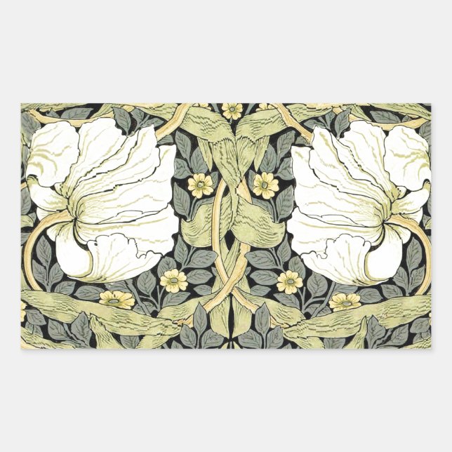 William Morris Pimpernel Floral Wallpaper Rectangular Sticker (Front)