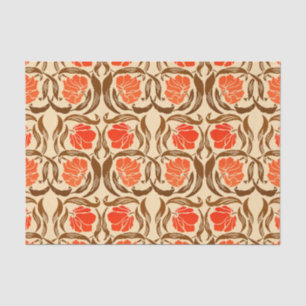 William Morris Pimpernel, Mandarin Orange & Brown Tissue Paper