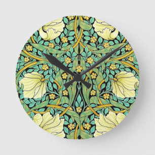 William Morris Pimpernel Mission Style Round Clock