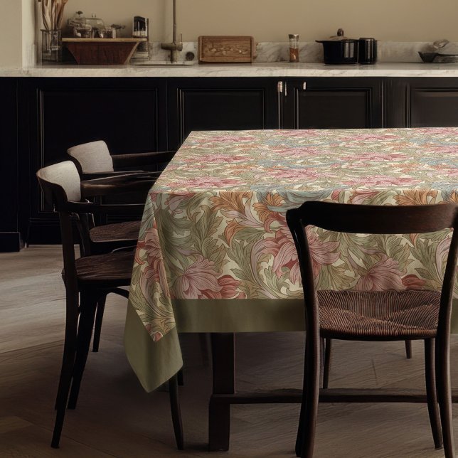 William Morris Pimpernel pastel pink green sage Tablecloth (William Morris Pimpernel pastel pink green sage Tablecloth)