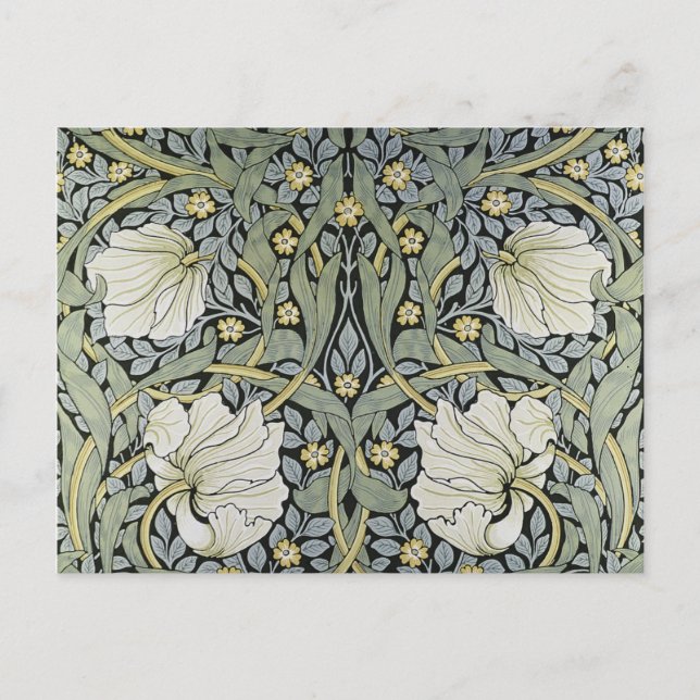 William Morris - Pimpernel  Pattern Design Holiday Postcard (Front)