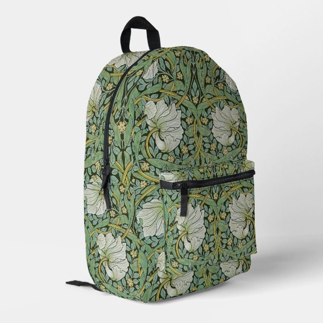 William Morris - Pimpernel Printed Backpack (Back Corner Left)