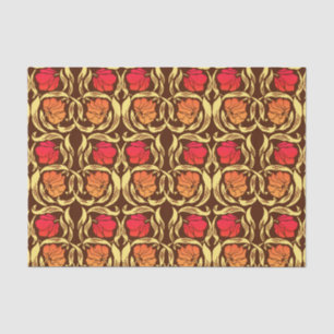 William Morris Pimpernel, Rust Orange and Brown Tissue Paper