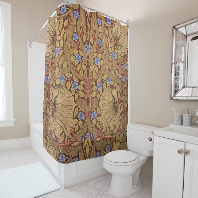 William Morris Pimpernel Shower Curtain (In Situ)