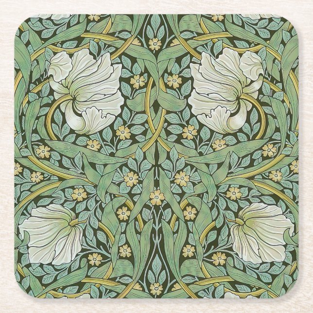 William Morris - Pimpernel Square Paper Coaster (Front)