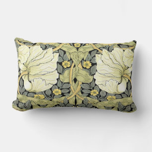 William Morris Pimpernel Tulips Botanical Art Lumbar Cushion