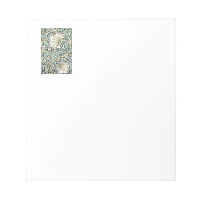 William Morris Pimpernel Tulips Botanical Art Notepad (Front)