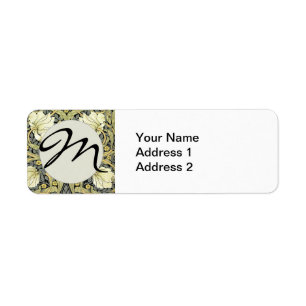 William Morris Pimpernel Tulips Botanical Art Return Address Label