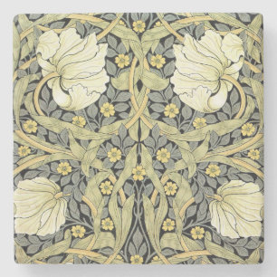 William Morris Pimpernel Tulips Botanical Art Stone Coaster