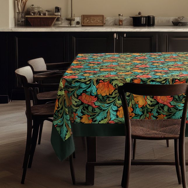 William Morris Pimpernel vibrant colours colourful Tablecloth (William Morris Pimpernel vibrant colors colorful Tablecloth)