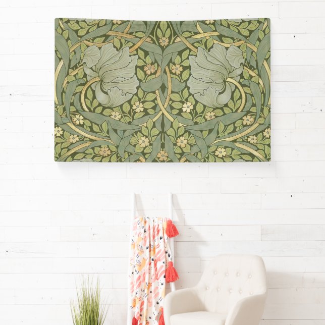 William Morris Pimpernel Vintage Pattern Banner (Insitu)