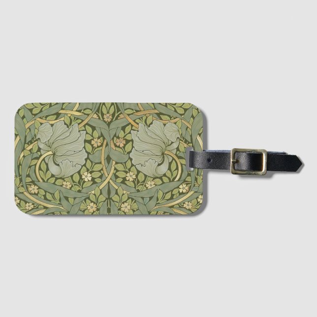 William Morris Pimpernel Vintage Pattern Luggage Tag (Front Horizontal)