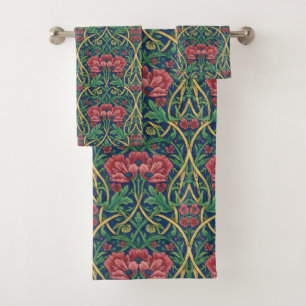 William Morris Pimpernel Vintage Pre-Raphaelite Bath Towel Set