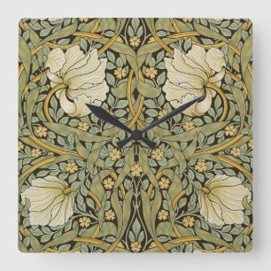 William Morris Pimpernel Vintage Pre-Raphaelite Square Wall Clock