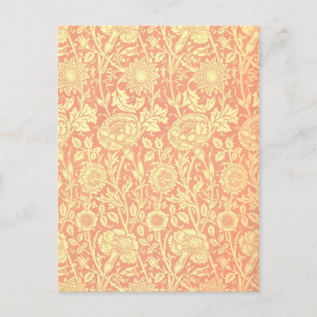 William Morris Pink and Rose Design Postcard (Front)