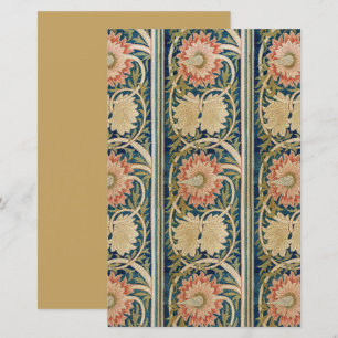 William Morris Pink Floral Silk Embroidery Antique