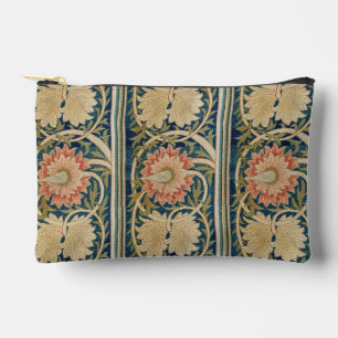 William Morris Pink Floral Silk Embroidery Antique Accessory Pouch