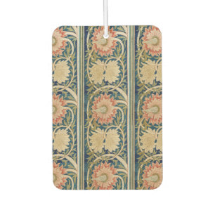 William Morris Pink Floral Silk Embroidery Antique Car Air Freshener
