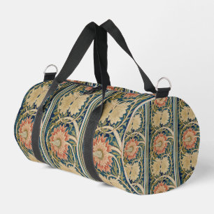 William Morris Pink Floral Silk Embroidery Antique Duffle Bag
