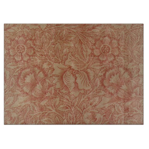 William Morris Pink Poppy Flower Floral Cutting Board