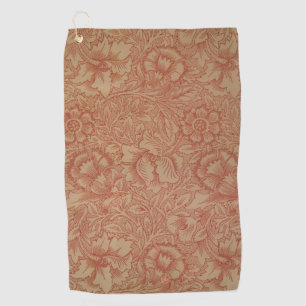 William Morris Pink Poppy Flower Floral Golf Towel