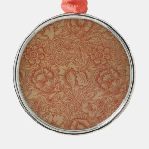 William Morris Pink Poppy Flower Floral Metal Ornament