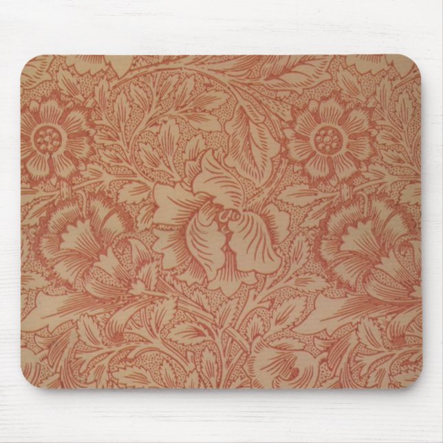 William Morris Pink Poppy Flower Floral Mouse Pad (Front)