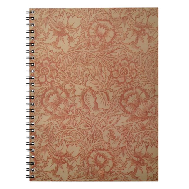 William Morris Pink Poppy Flower Floral Notebook (Front)